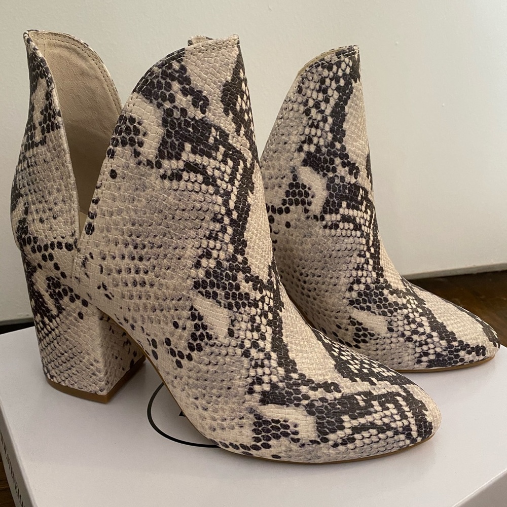 Steven Madden snake skin booties